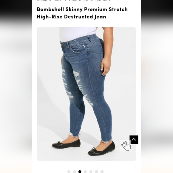 Bombshell Skinny Premium Stretch High-Rise Destructed Jean plus size 16 - Picture 6 of 15